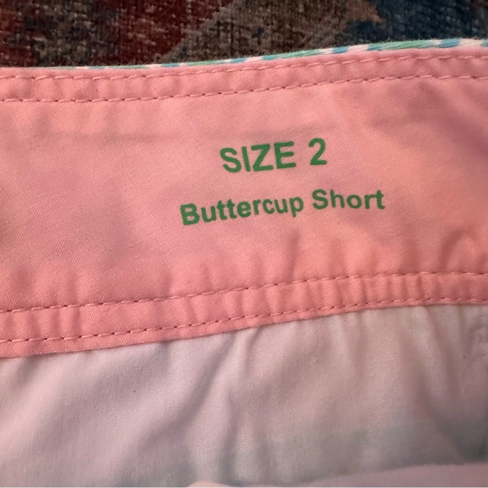 Lilly Pulitzer• Spring 2013 Green Blue and White Buttercup Short Size 2 - Picture 5 of 8
